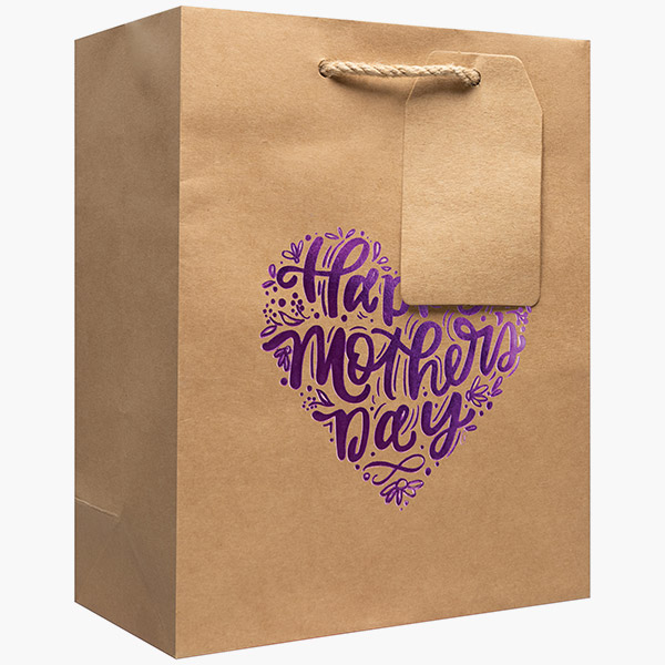 Happy Mother's Day Small Gift Bags, 6" w x 7.5" h x 3" d, 60 pack