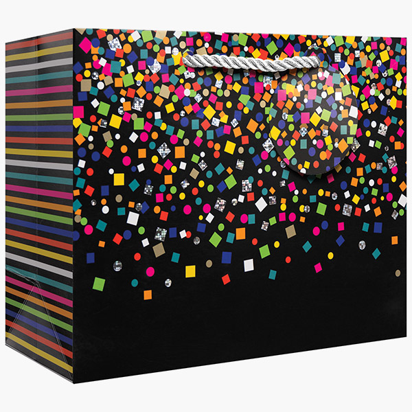 Party Popper Small Gift Bags, 7.5" w x 6" h x 3" d, 60 pack