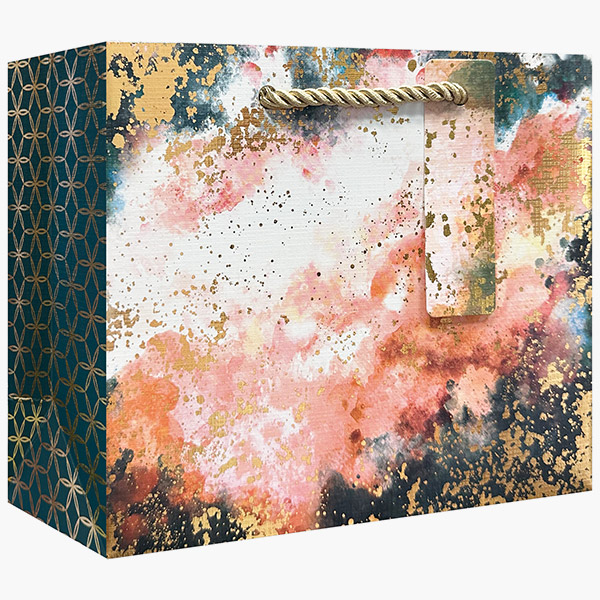 Watercolor Abstract Small Gift Bag, 7.5" w x 6" h x 3" d, 60 pack