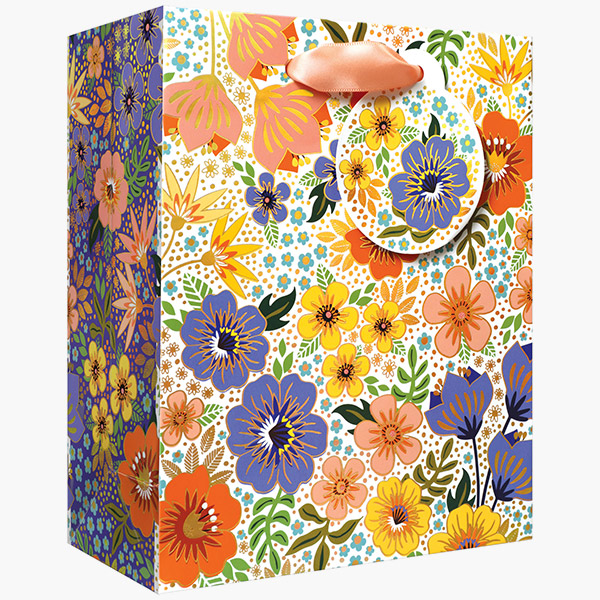 Happy Party Small Gift Bags, 6" w x 7.5" h x 3" d, 60 pack