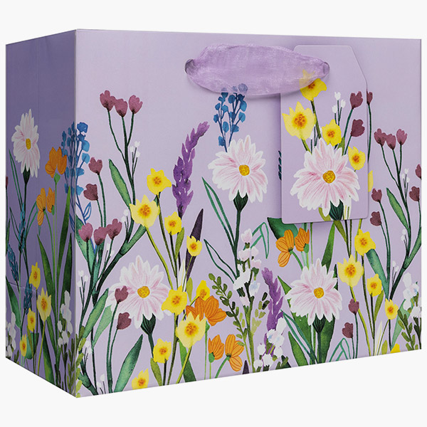 Secret Garden Small Gift Bags, 7.5" w x 6" h x 3" d, 60 pack