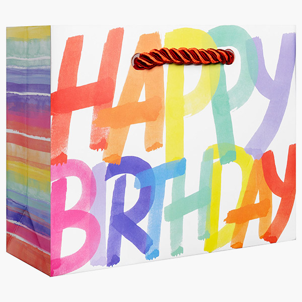 Rainbow Birthday Tiny Gift Bags, 5" w x 4" h x 2" d, 60 pack