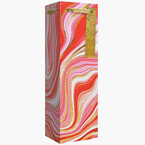 Peppermint Bark Bottle Gift Bags, 4.5" w x 14" h x 4.5" d, 60 pack