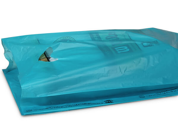 Teal Hi-D Bags 12x3x18" Recycled Plastic w/ Handles .70 mil