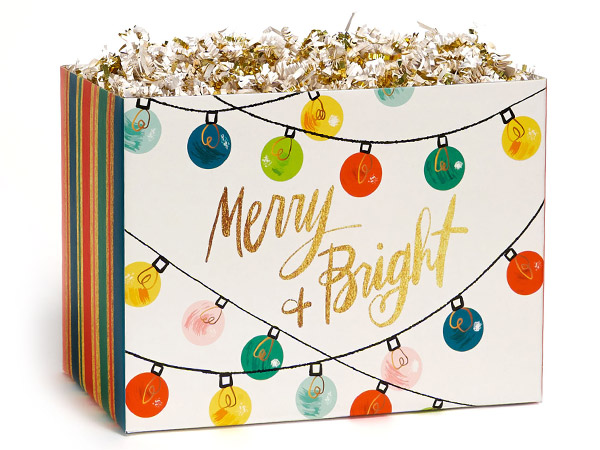 Holiday Lights Basket Box, Large 10.25x6x7.5", 6 Pack