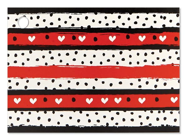 Hearts and Dots Theme Gift Card, 3.75x2.75", 6 Pack
