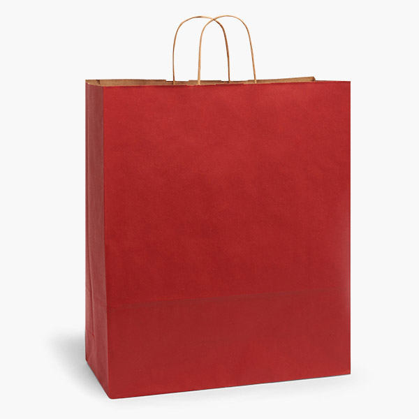 Christmas Red Recycled Kraft Bags, Queen 16x6x19.25", 100 Pack