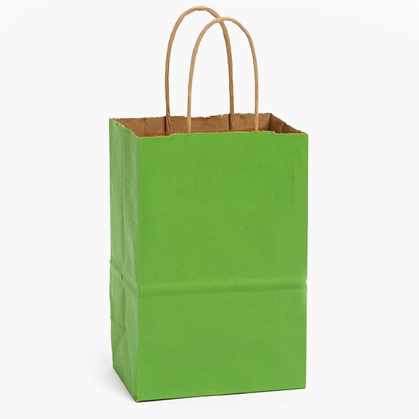 Apple Green Recycled Kraft Bags, Rose 5.5x3.25x8.375", 100 Pack
