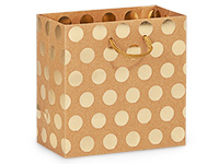 50 Metallic Gold Polka Dot Favor Bags 5 x 7.5" Flat Paper Bags 5 x 7 1/2 Inch 