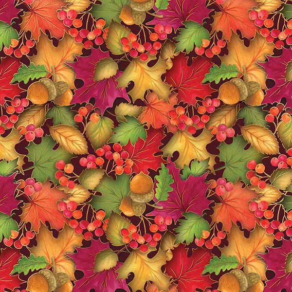 Autumn Leaves Gift Wrap, 24"x208', Quarter Ream Roll
