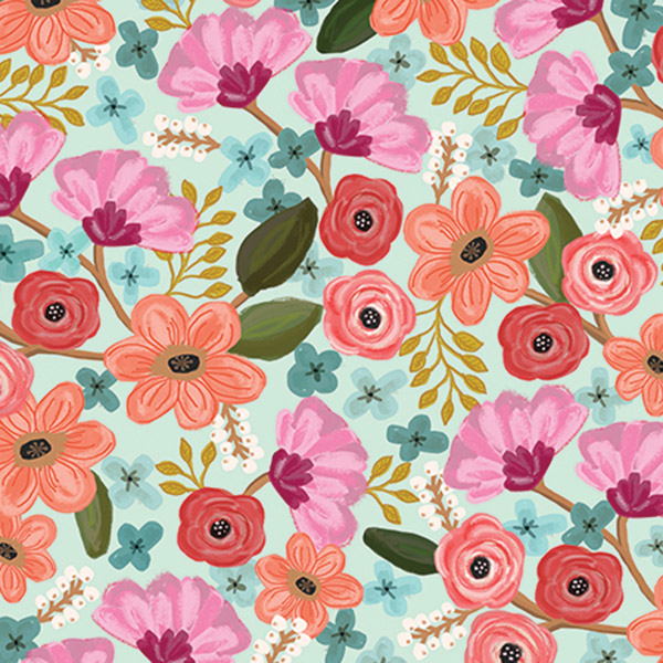 Floral Delight Wrapping Paper, 30"x833', Full Ream Roll