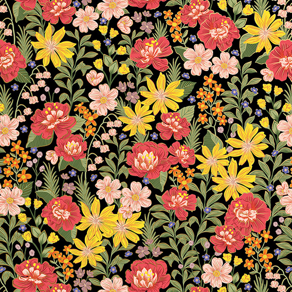Fresh Floral Wrapping Paper, 30"x208', Quarter Ream Roll