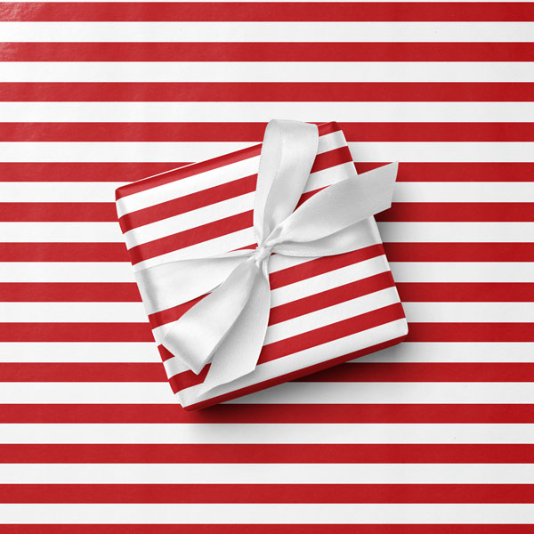 Red &White Stripe Gift Wrap