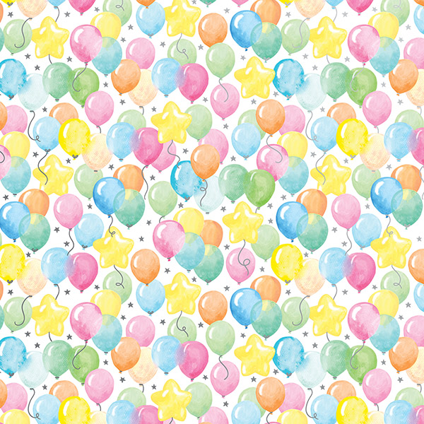 Balloon Bonanza Wrapping Paper, 24"x208', Quarter Ream Roll