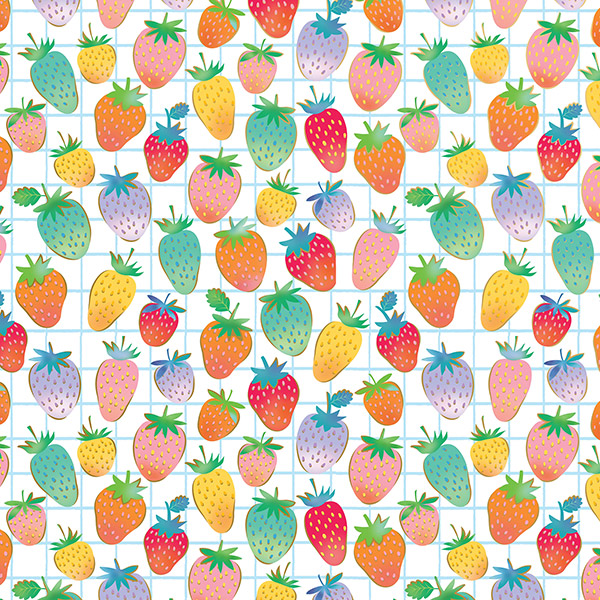 Sweet Strawberries Wrapping Paper, 30"x417', Half Ream Roll