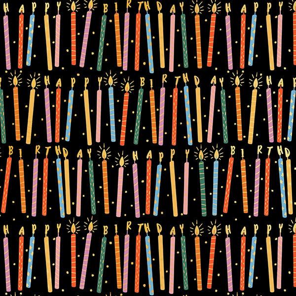 Birthday Candles Wrapping Paper, 24"x417', Half Ream Roll