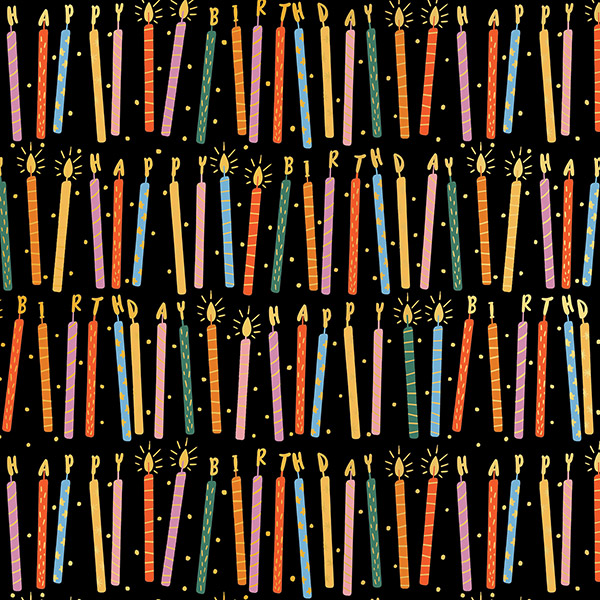 Birthday Candles Wrapping Paper, 24"x208', Quarter Ream Roll