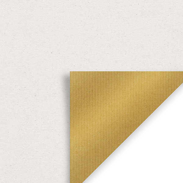 White & Gold Kraft Reversible Gift Wrap, 24"x833', Full Ream Roll