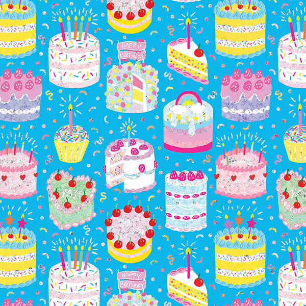 Celebration Cakes Wrapping Paper, 30"x208', Quarter Ream Roll