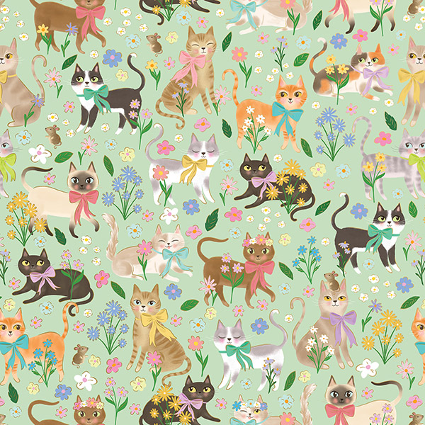 Caturday Wrapping Paper, 24"x417', Half Ream Roll