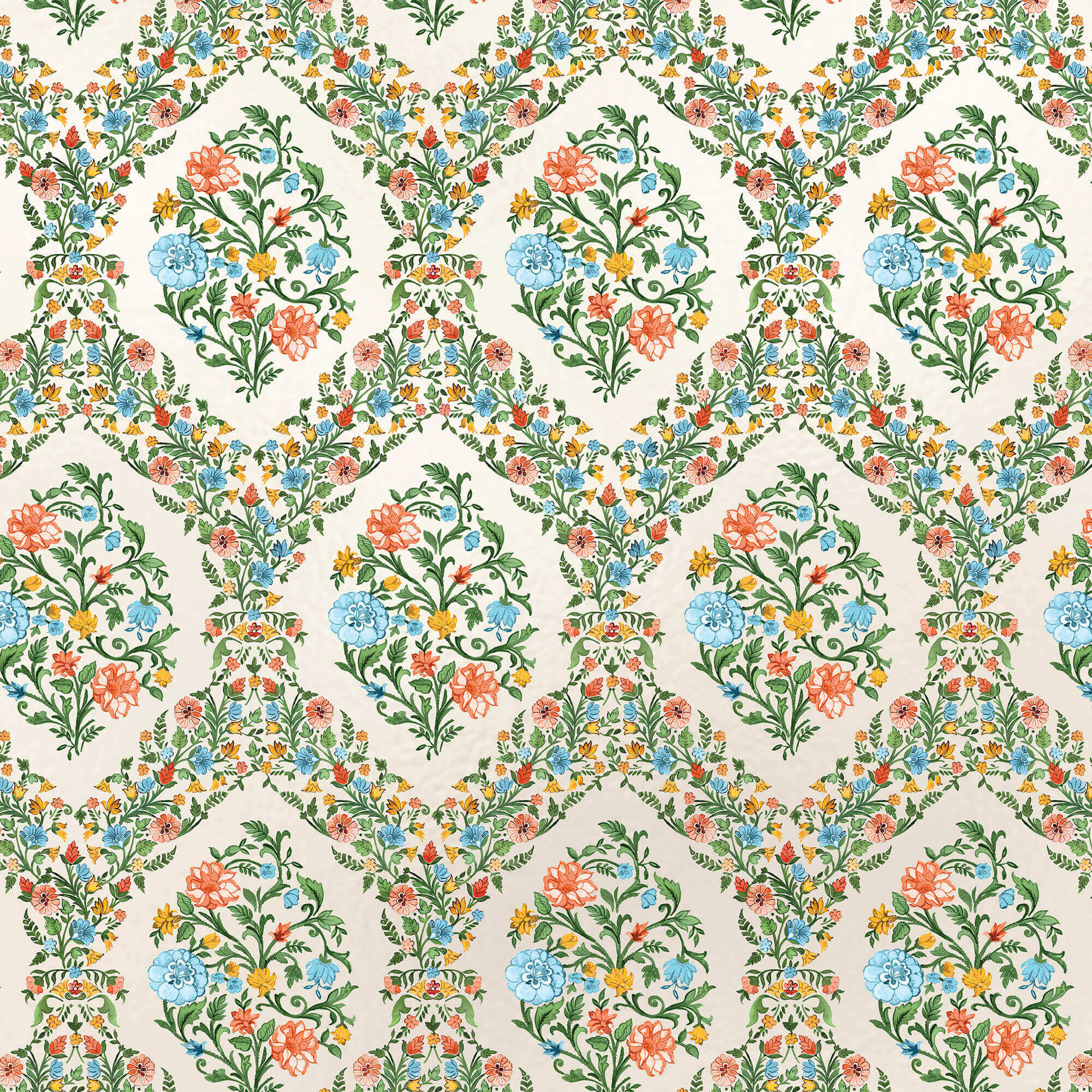 Floral Damask Pearl Wrapping Paper, 24"x208', Quarter Ream Roll