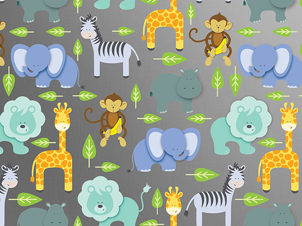 Zoo Wrapping Paper, 24"x208', Quarter Ream Roll