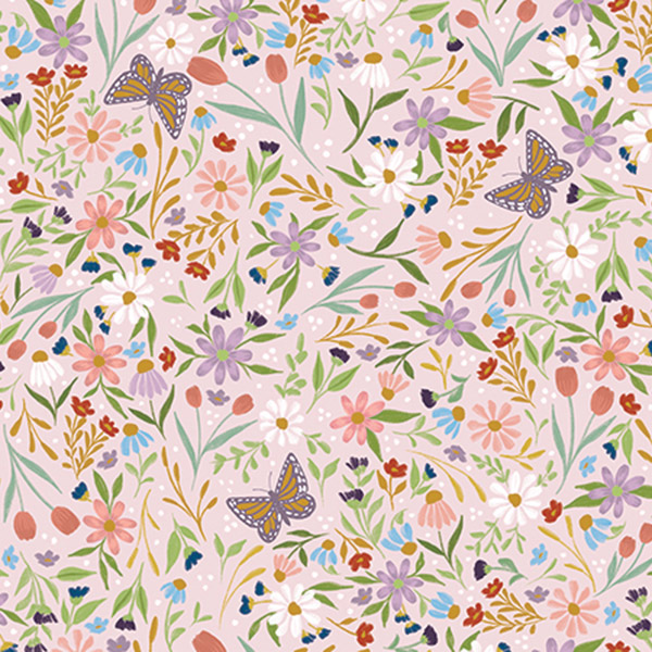 Delicate Floral Wrapping Paper, 30"x208', Quarter Ream Roll