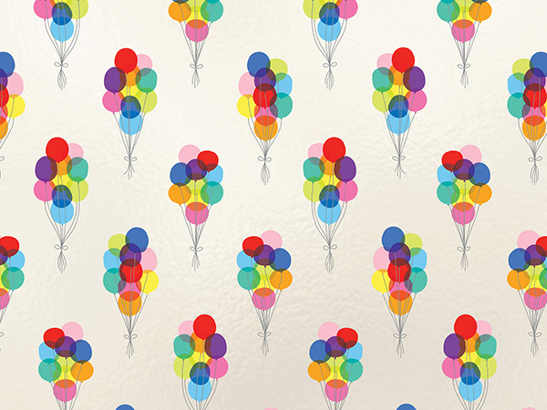 Bunch of Balloon Gift Wrap, 24"x833', Full Ream Roll