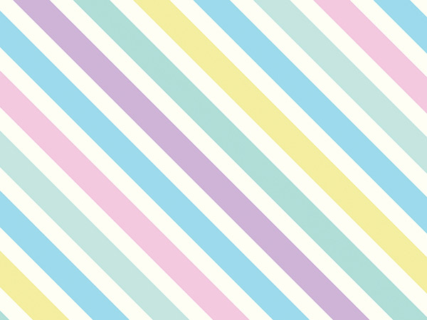 Pastel Stripe Wrapping Paper, 24"x833', Full Ream Roll