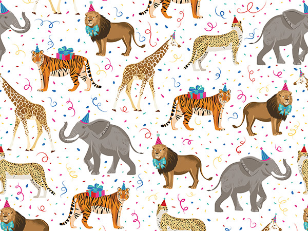 Go Wild Wrapping Paper, 24"x833', Full Ream Roll
