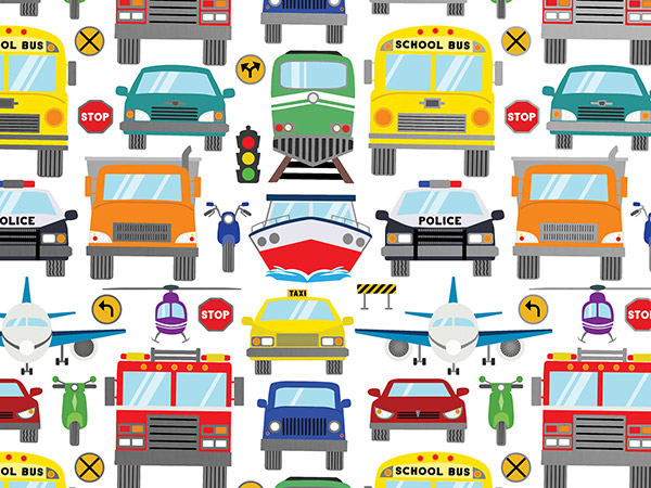 Traffic Jam Wrapping Paper, 30"x208', Quarter Ream Roll
