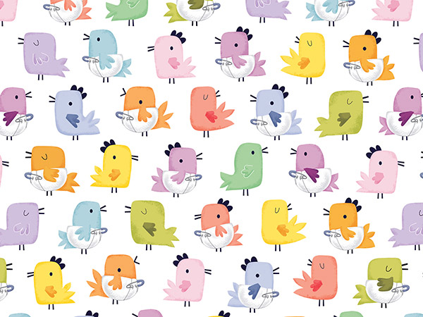 Baby Chicks Wrapping Paper, 24"x833', Full Ream Roll