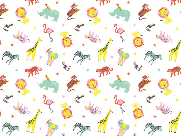 Little Animals Wrapping Paper, 24"x833', Full Ream Roll