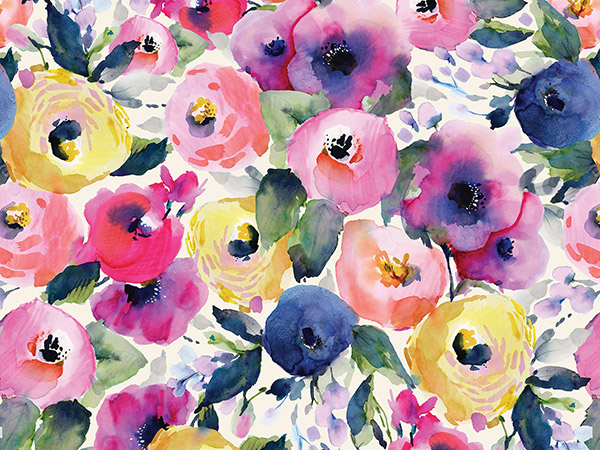 Drifting Blossoms Floral Gift Wrap Full Ream 833 ft x 24 in