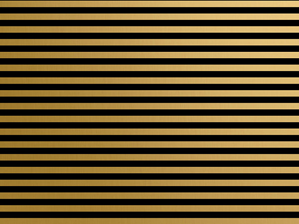 Black Gold Stripe Gift Wrap, 24"x417', Half Ream Roll