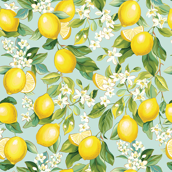 Lemon Tree Wrapping Paper, 24"x208', Quarter Ream Roll