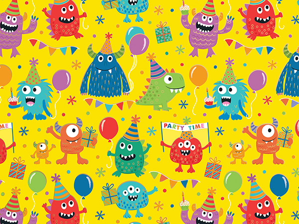 Party Monsters Wrapping Paper, 30"x833', Full Ream Roll