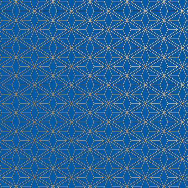 Gold Blue Geo Wrapping Paper, 30"x208', Quarter Ream Roll