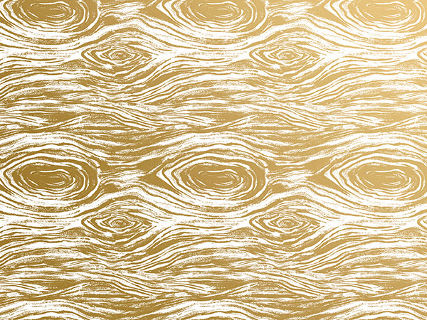 Golden Wood Grain Wrapping Paper, 30"x417', Half Ream Roll