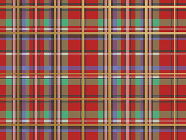Tartan Wrapping Paper, 24"x833', Full Ream Roll