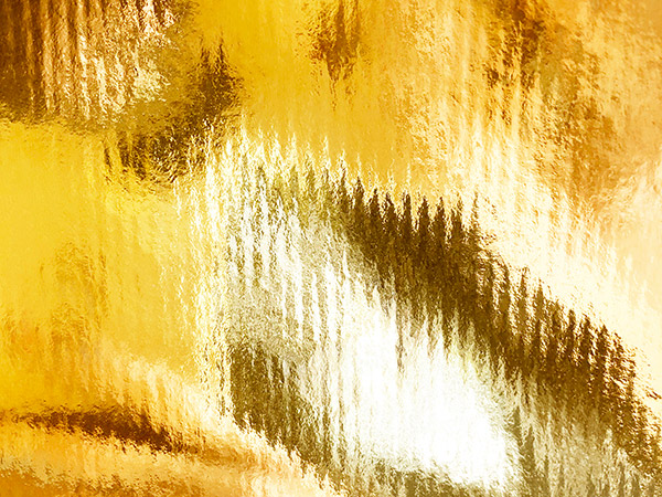 Gold Kraft Ribbed Foil Gift Wrap, 30"x417', Half Ream Roll