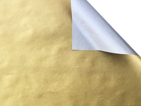 Gold & Silver Kraft Reversible Gift Wrap, 30"x417', Half Ream Roll