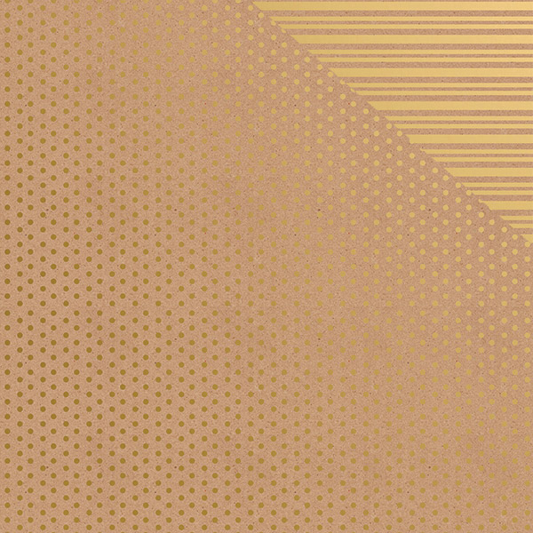 Gold Dot & Stripe Kraft Reversible Wrap, 30"x833', Full Ream Roll