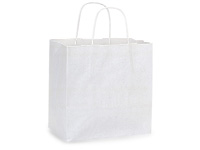 White Paper Bags - Bags with handle for shopping, stores & shops