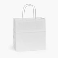 White Kraft Paper Shopping Bags, Rose 5.25x3.5x8.25