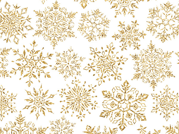 Sparkleflake Gold White Gift Wrap, 30"x833', Full Ream Roll