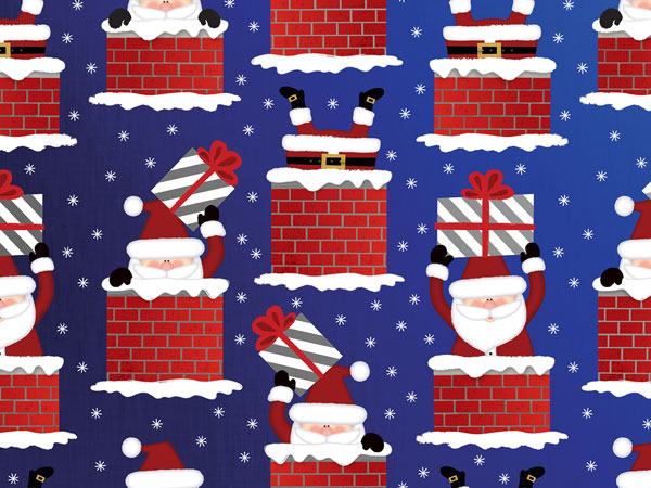 Here Comes Santa Gift Wrap, 24"x833', Full Ream Roll