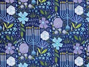 Floral Menorah Wrapping Paper, 24"x417', Half Ream Roll-thumbnail