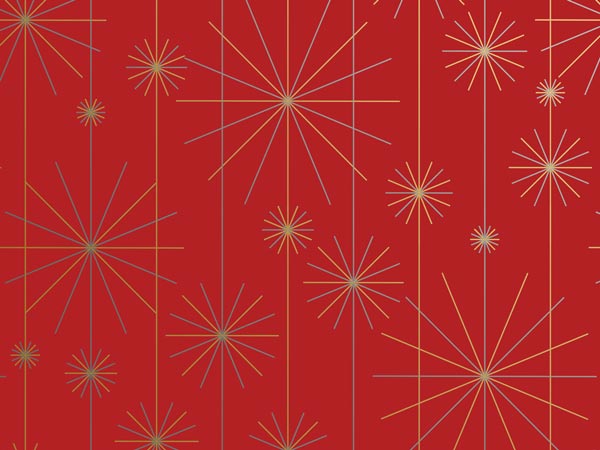 Starburst Red Wrapping Paper, 24"x833', Full Ream Roll