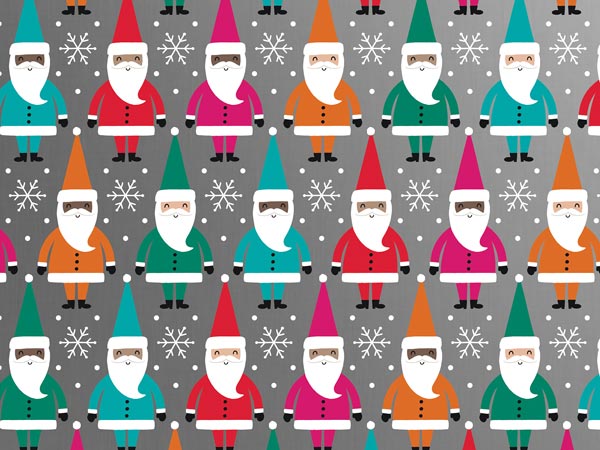 Bright Santa Wrapping Paper, 30"x833', Full Ream Roll